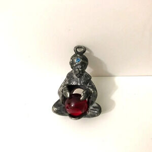 Vintage Fortune Teller  Pendant Charm Crystal Ball 1 Inch Size
